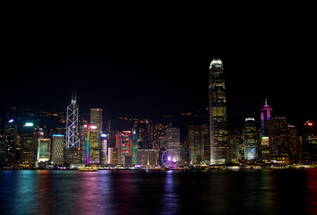 Fototapeta na wymiar Hong Kong Harbour at Night