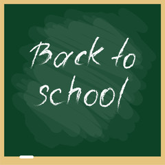 Vector illustration of school blackbourd with lettering. Back to school template.