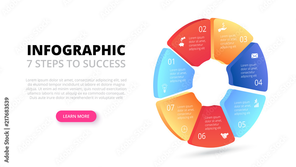 Poster vector gradient circle. business template for presentation. creative concept for isometric infograph