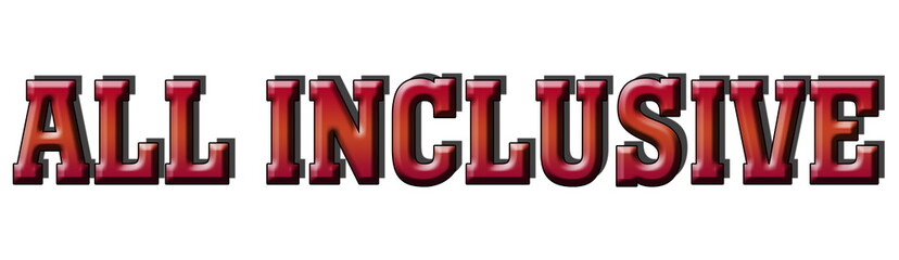 all inclusive 3D Red Logo Stamp Button