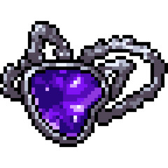 vector pixel art jewelry necklace