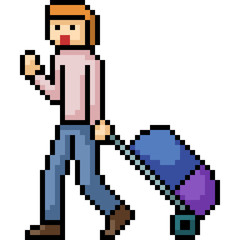 vector pixel art traveling vacation