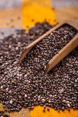 chia seeds on a light rustic background