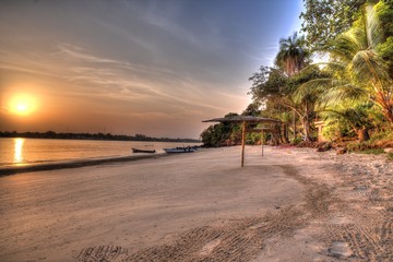 West Africa Guinea Bissau Bijagos island - sunset on a paradise beach
