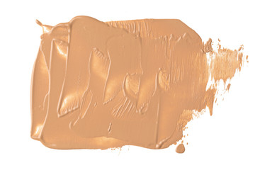 Liquid Foundation Smudge On White Background.