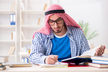 Arab student preparing for university exams