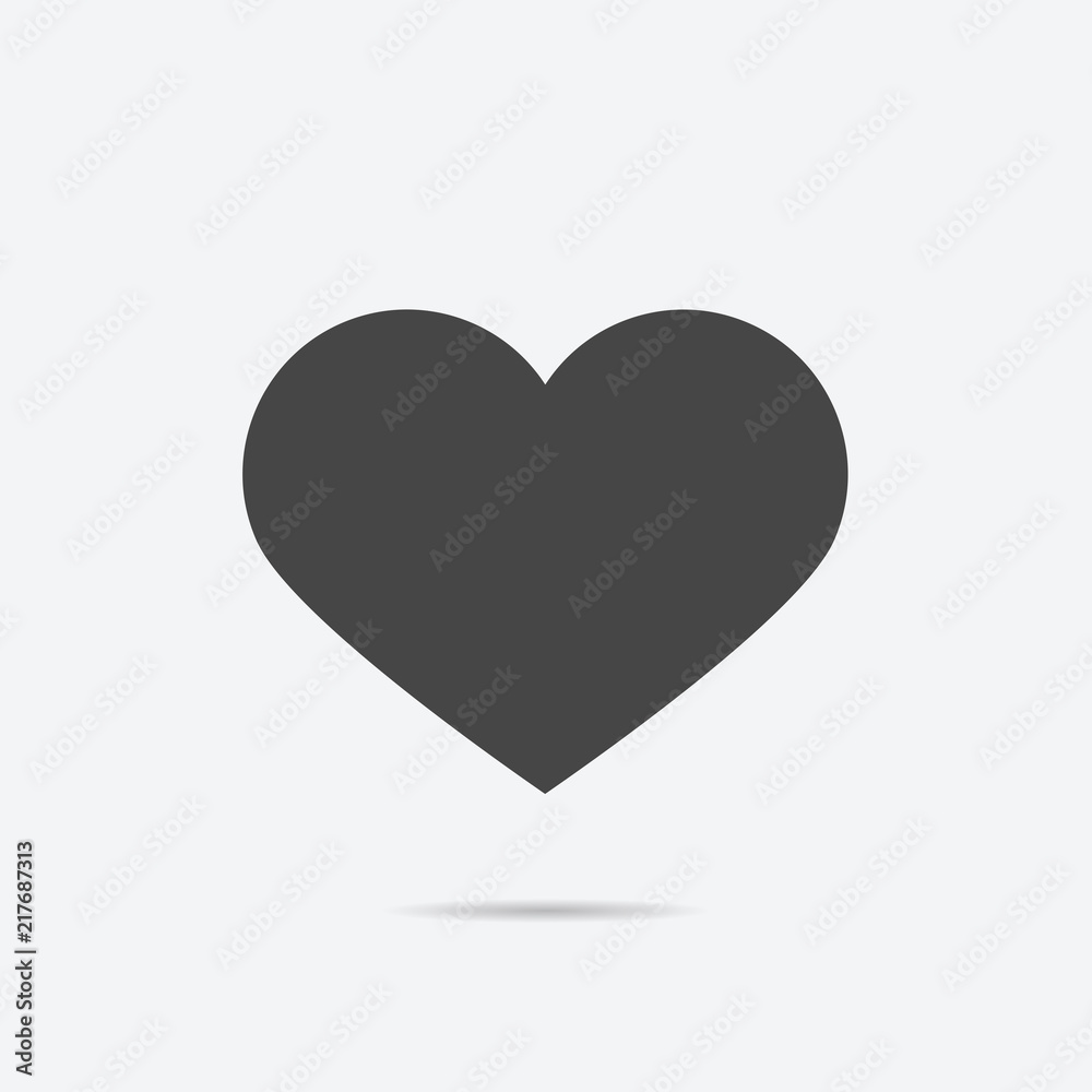 Aufkleber Heart icon flat style isolated on background. Heart sign symbol for web site and app design.