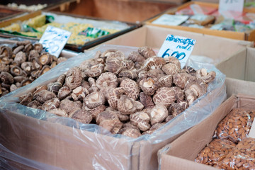 Dried shiitake in maket
