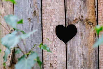 Heart in a wooden board