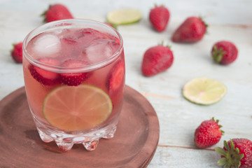 Water with strawberry