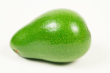 fresh green avocado white background