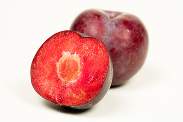 purple plum white background