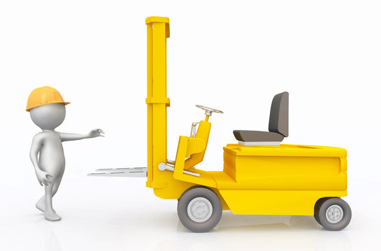 3D figure with forklift truck