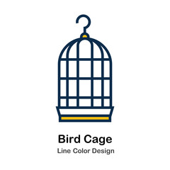 Bird Cage Line Color Icon
