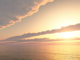 Obraz premium Sonnenuntergang über dem Meer