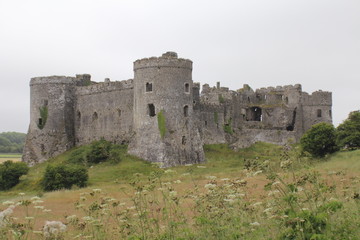 Fototapeta na wymiar Old Carew Castle Ruins