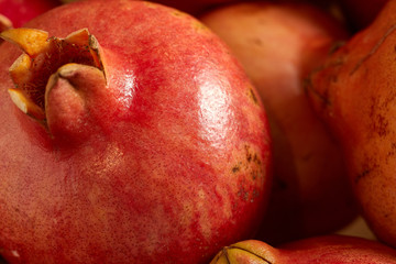 Fresh pomegranate in the organic food market
