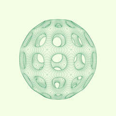 Abstract sphere with holes. Vector wireframe illustration