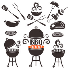 Set of elements on a theme of barbecue