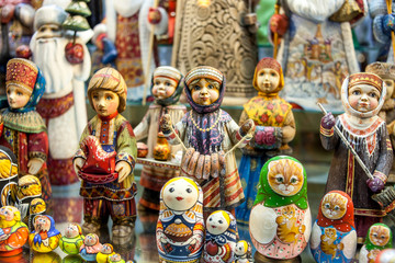 Ethnic painted toys.