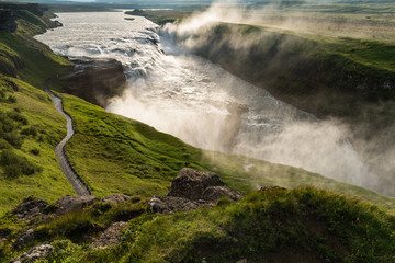 Beautiful Gullfoss waterfall in Iceland