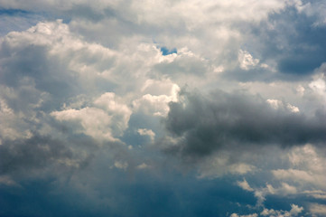 Obraz premium Beautiful white clouds in the blue sky as texture. Creative concept idea background.