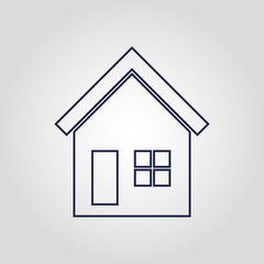 Linear home or house icon isolated flat vector sign
