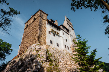 Bran Castle on the high hill, Romania. Ancient abode of the vampire Dracula
