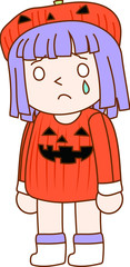 Halloween pumpkin girl