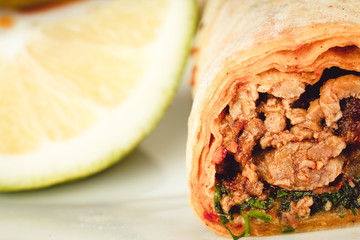 delicious turkish kebab tantuni