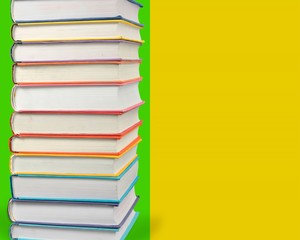 Collection of old books  on background