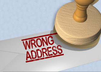WRONG ADDRESS concept