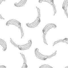 Sketch ghost soul path flying girls on dark white background. Seamless vector pattern for craft, textile, fabric, wrapping