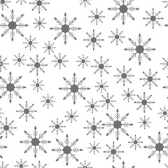 Seamless pattern background. Abstract and Classical concept. Geometric creative design stylish theme. Illustration vector. Black and white color. Snowflake ice for Christmas day