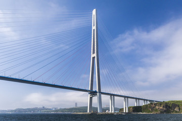 Russky bridge in Vladivostok, Russia