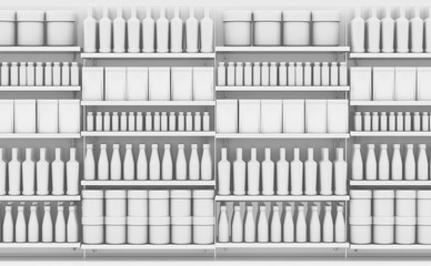 Supermarket Shelf With Generic Products