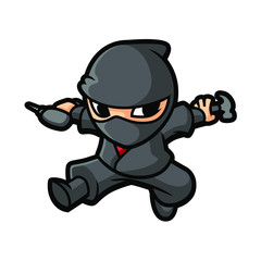 Ninja Roof Mascot Design Vector