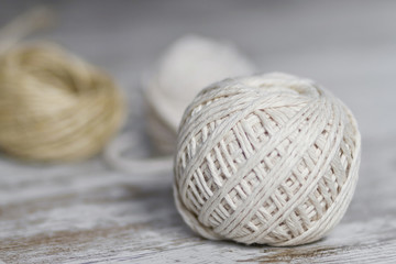Natural fiber rope balls