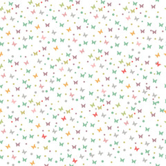 Fototapeta na wymiar Seamless print with butterflies. Cute background for design of fabric, paper, wrappers and wallpaper.