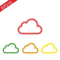 Vector cloud icon colorful flat line