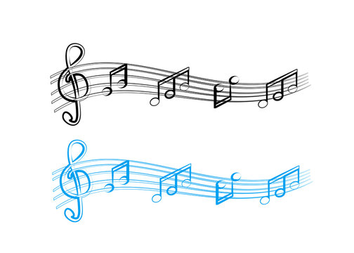Music note doodle style. Music note vector
