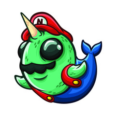 Super Nario Mascot Design Vector