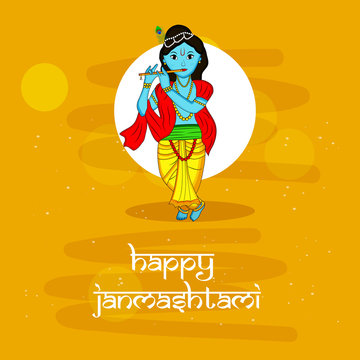 Illustration of background for the occasion of Hindu festival Janmashtami