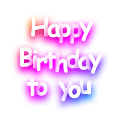 Pink Happy birthday to you spectrum paper card.