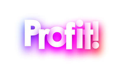 Pink spectrum profit sign on white background.