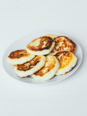 Cheese pancake on the plate
