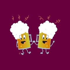 Jars of beer celebrating.