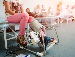 Patient on CPM (continuous passive range of motion) machines. Device to provide anatomically correct motion to both the ankle and subtalar joints.