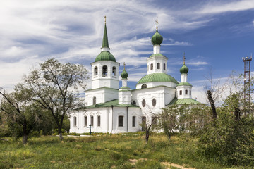 Fototapeta na wymiar Orthodox church of Holy Trinity in Ulan-Ude, Buryatia