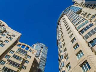 Fototapeta premium Multistory building. Apartments in the house. Facade.